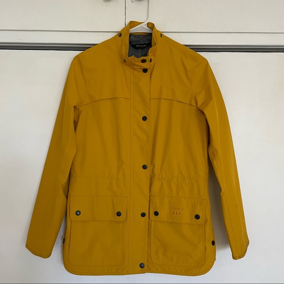 Barbour Yellow Rain Jacket Size US 2 - Picture 4 of 13